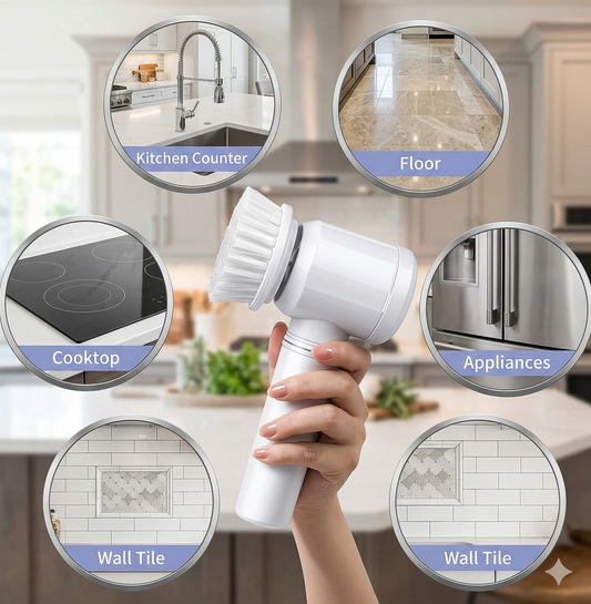 Electric cleaning Spin scrubber With Multiple Replaceable Heads